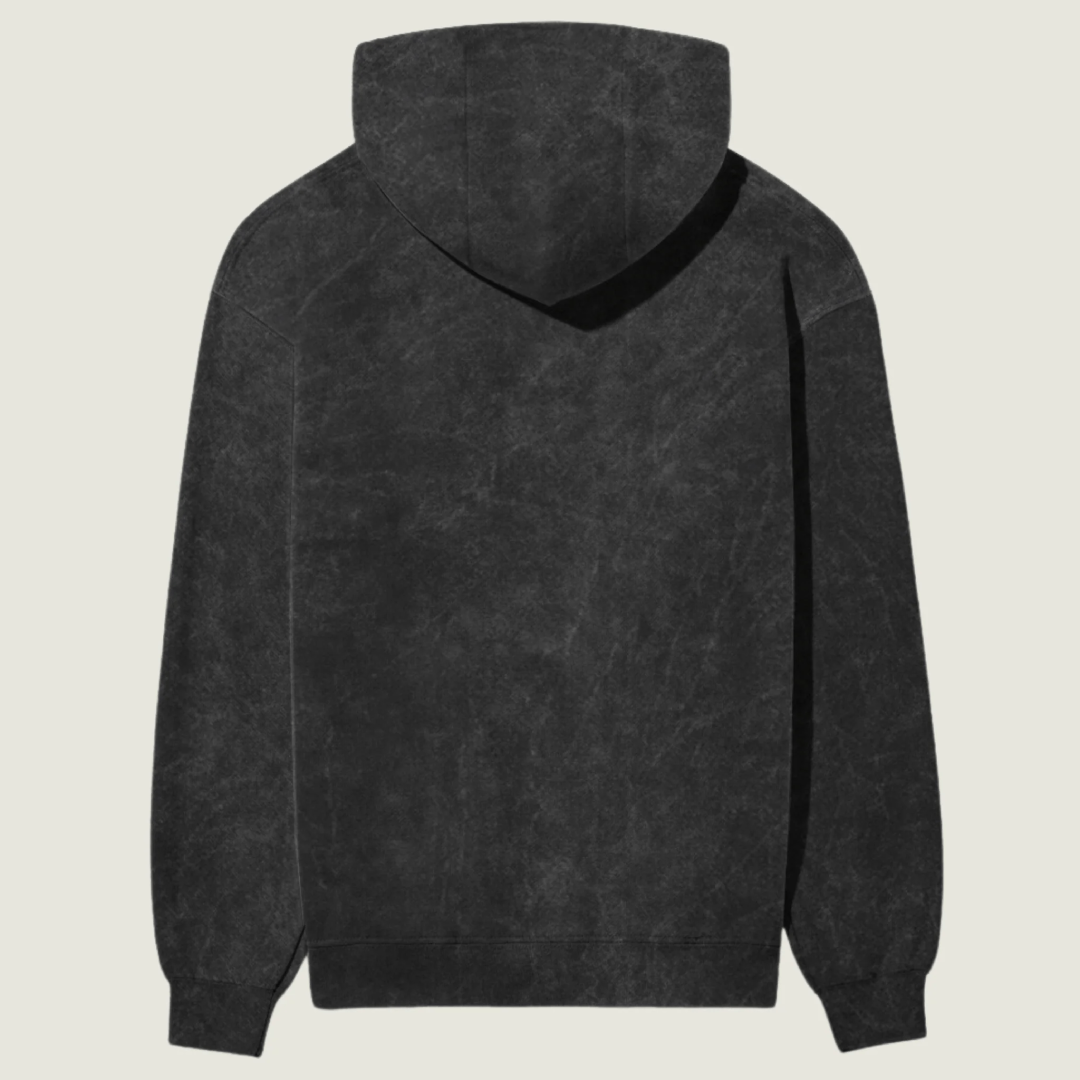 Acid-Washed Black Hoodie (Unisex)