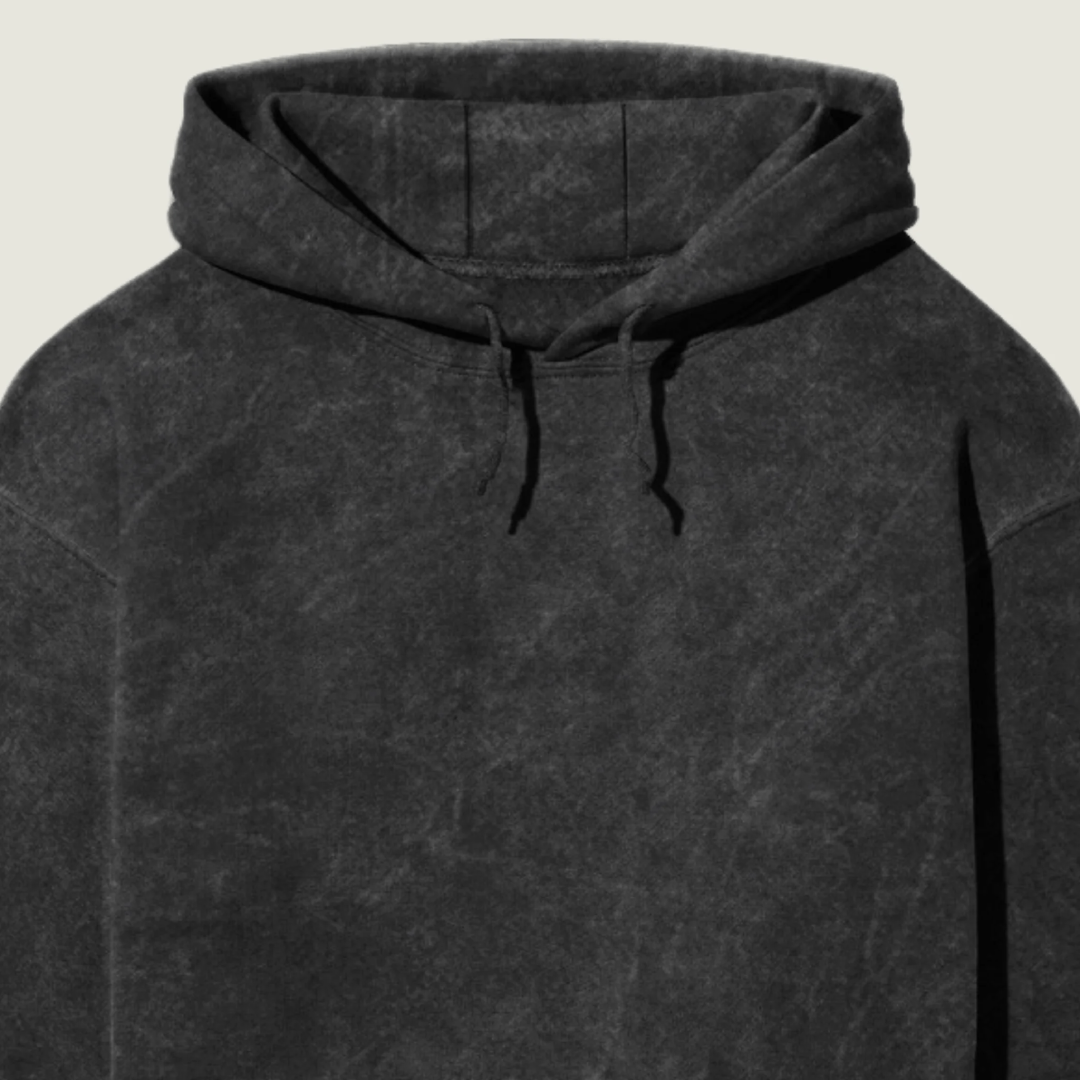 Acid-Washed Black Hoodie (Unisex)