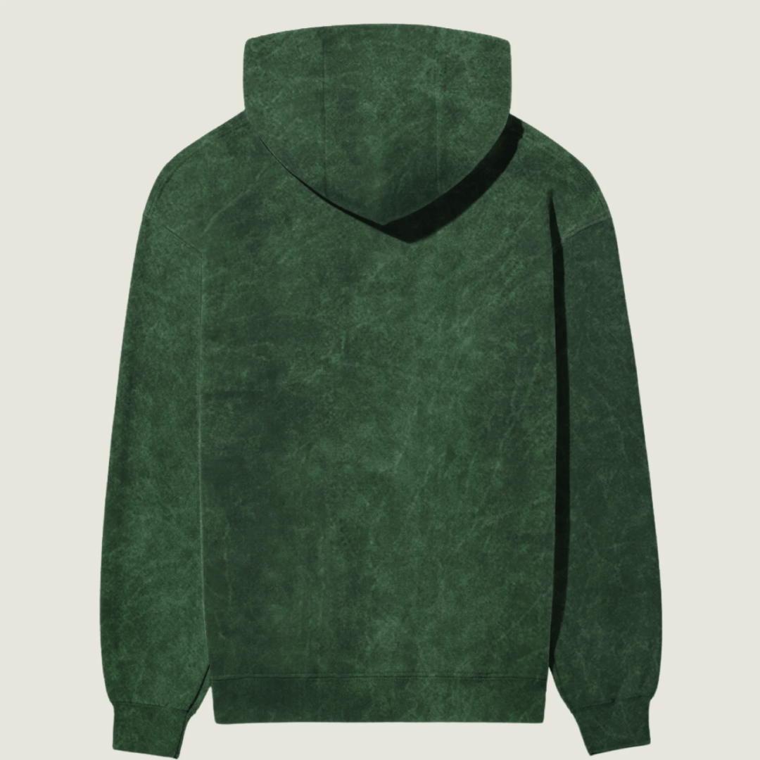 Acid-Washed Bottle Green Hoodie (Unisex)