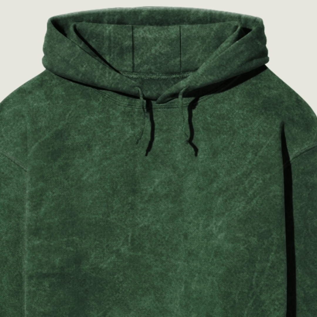 Acid-Washed Bottle Green Hoodie (Unisex)