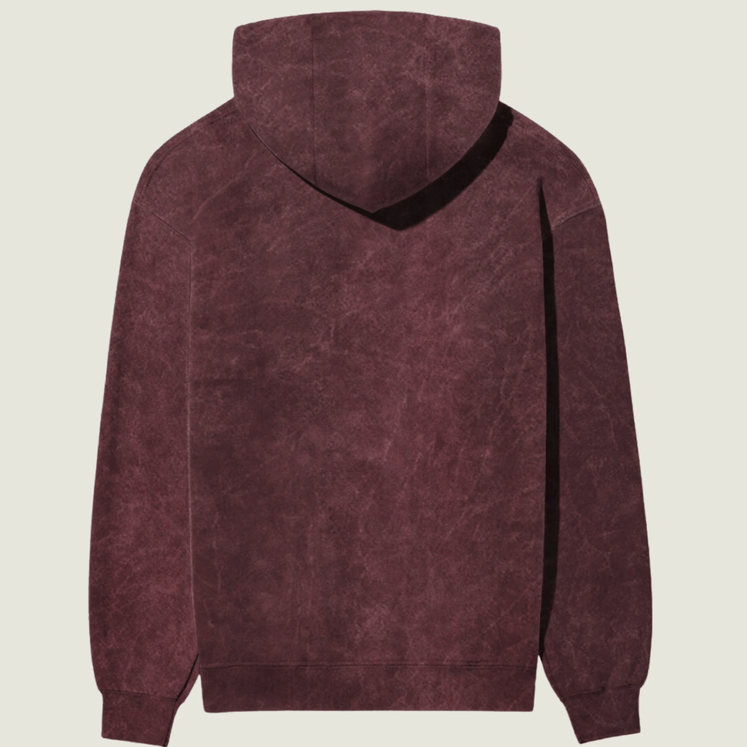 Acid-Washed Maroon Hoodie (Unisex)