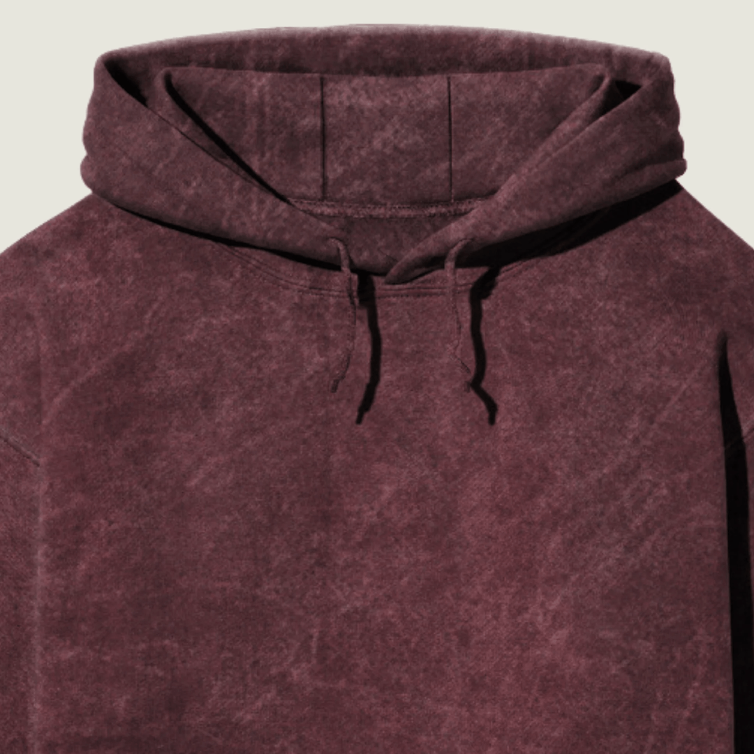 Acid-Washed Maroon Hoodie (Unisex)