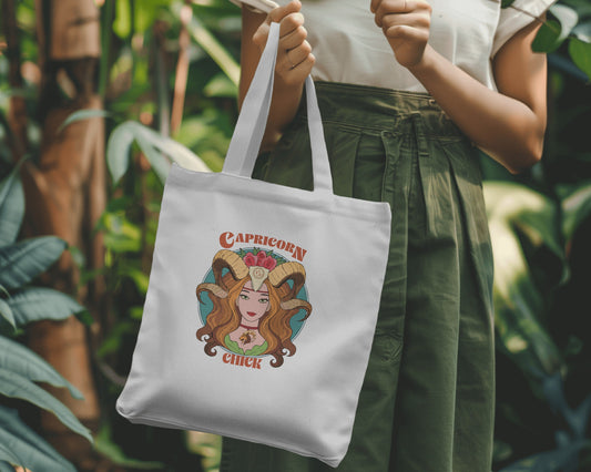 Capricorn Chick Zipper Tote Bag