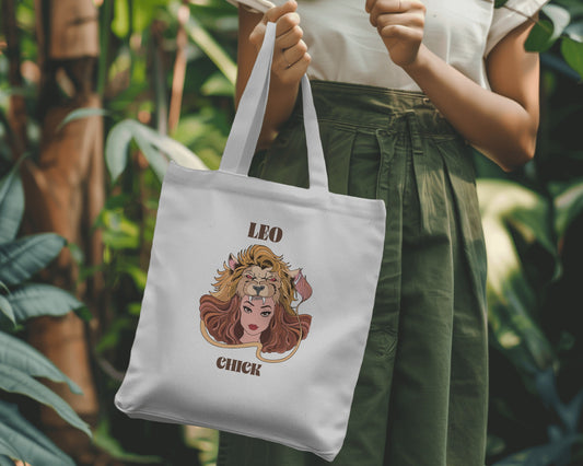 Leo Chick Zipper Tote Bag