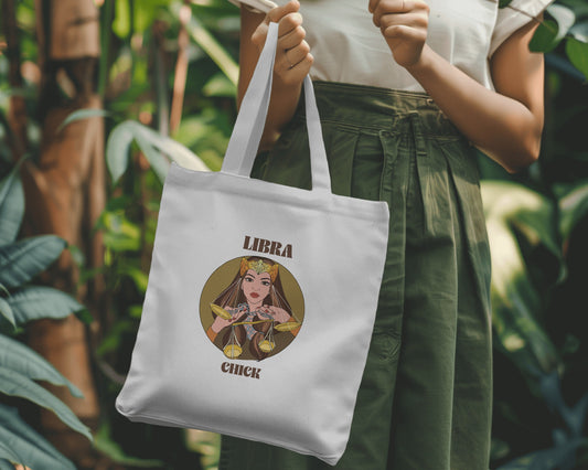 Libra Chick Zipper Tote Bag