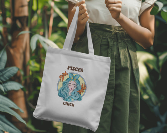 Pisces Chick Zipper Tote Bag