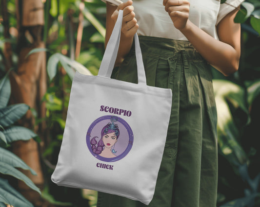 Scorpio Chick Zipper Tote Bag