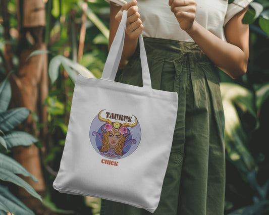 Taurus Chick Zipper Tote Bag
