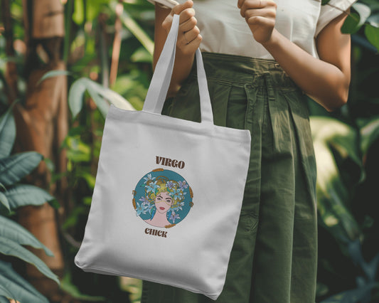 Virgo Chick Zipper Tote Bag