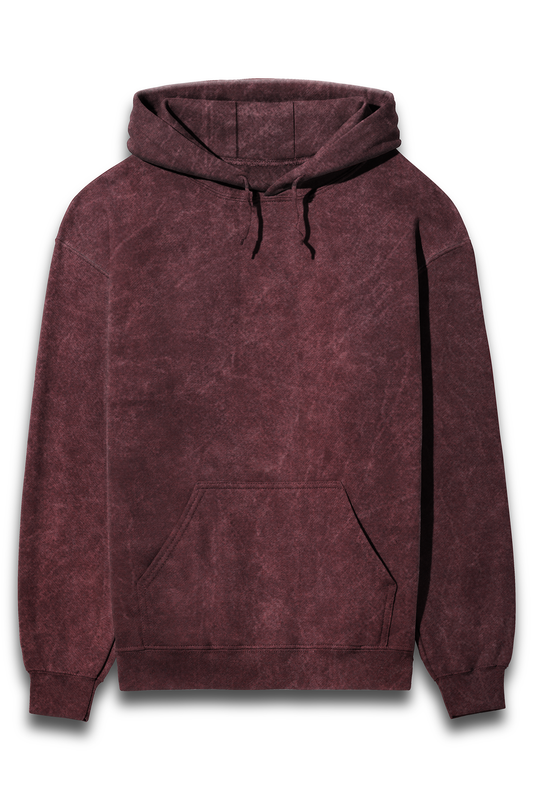 Acid-Washed Maroon Hoodie (Unisex)