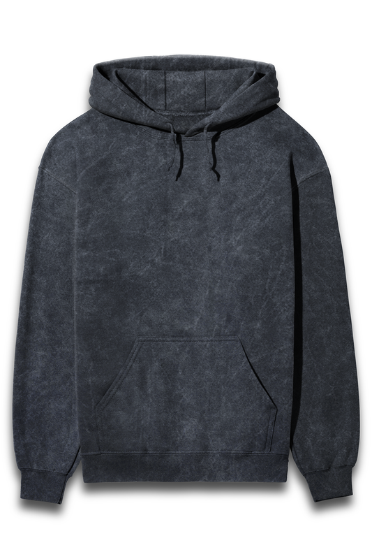 Acid-Washed Navy Blue Hoodie (Unisex)